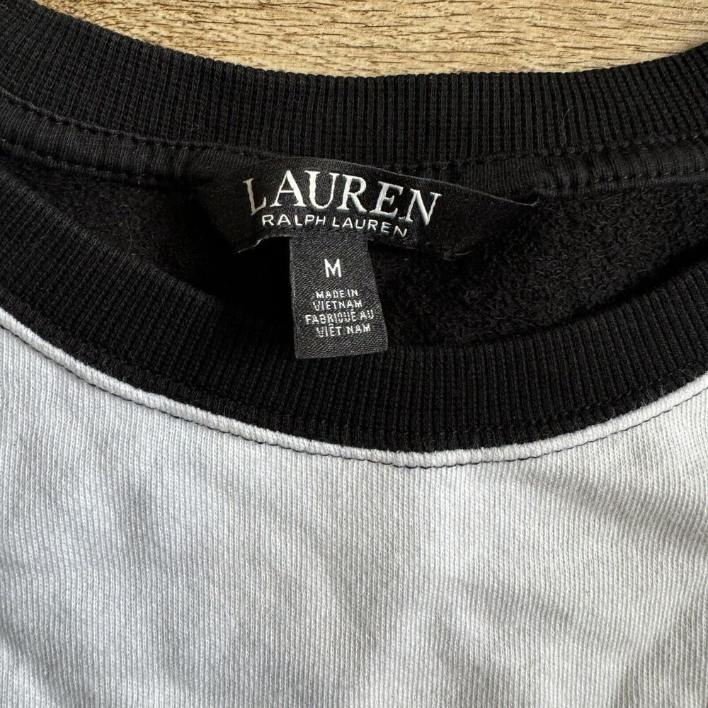 Lauren Ralph Lauren Women's Sweatshirt Black White M Graphic Boat Yacht Logo - Picture 6 of 12